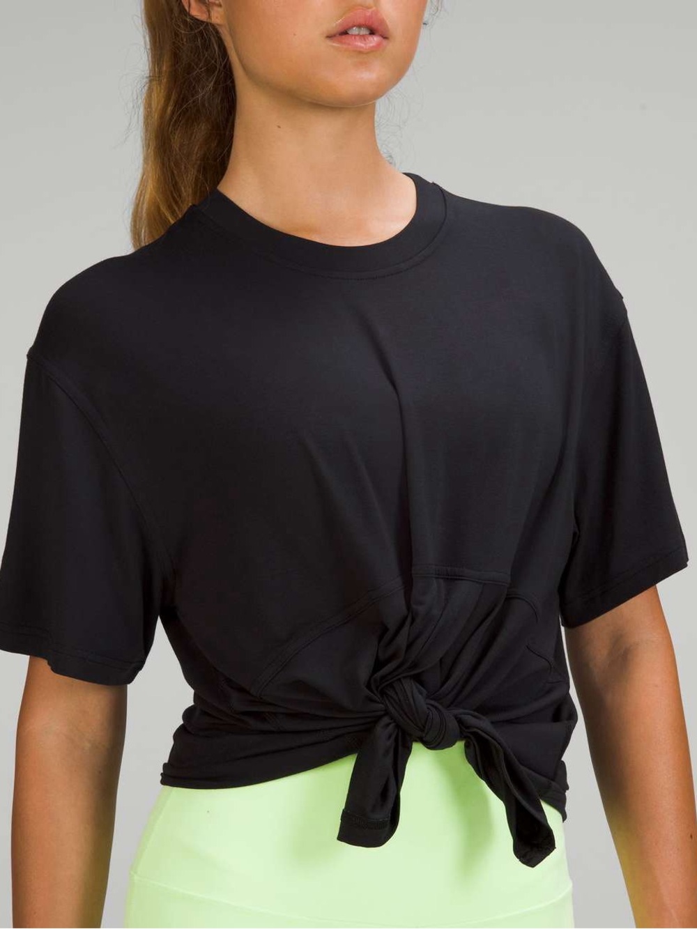 Lululemon Modal-Silk Blend Tie-Front Yoga T-Shirt— size 8